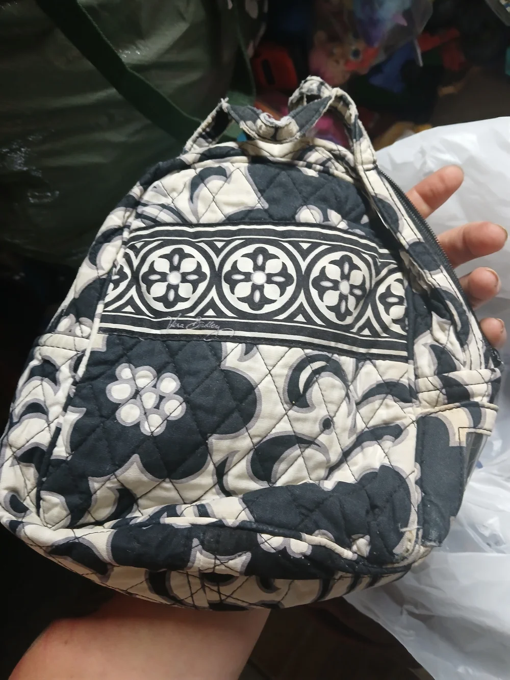 Vera Bradley Black & Cream Floral Quilted Crossbody
